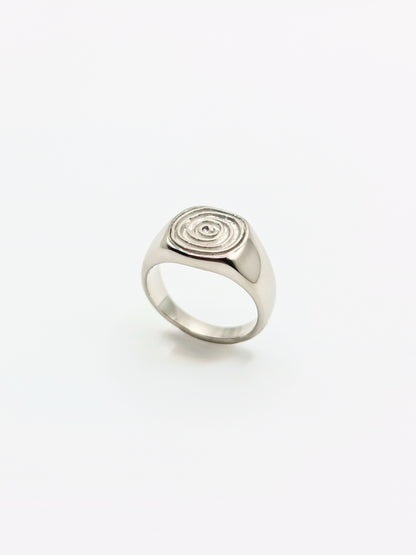 silver-spiral-statement-signet-ring-summer-stainless-steel-tarnish-free-jewellery-waterproof-ember-and-stone-1
