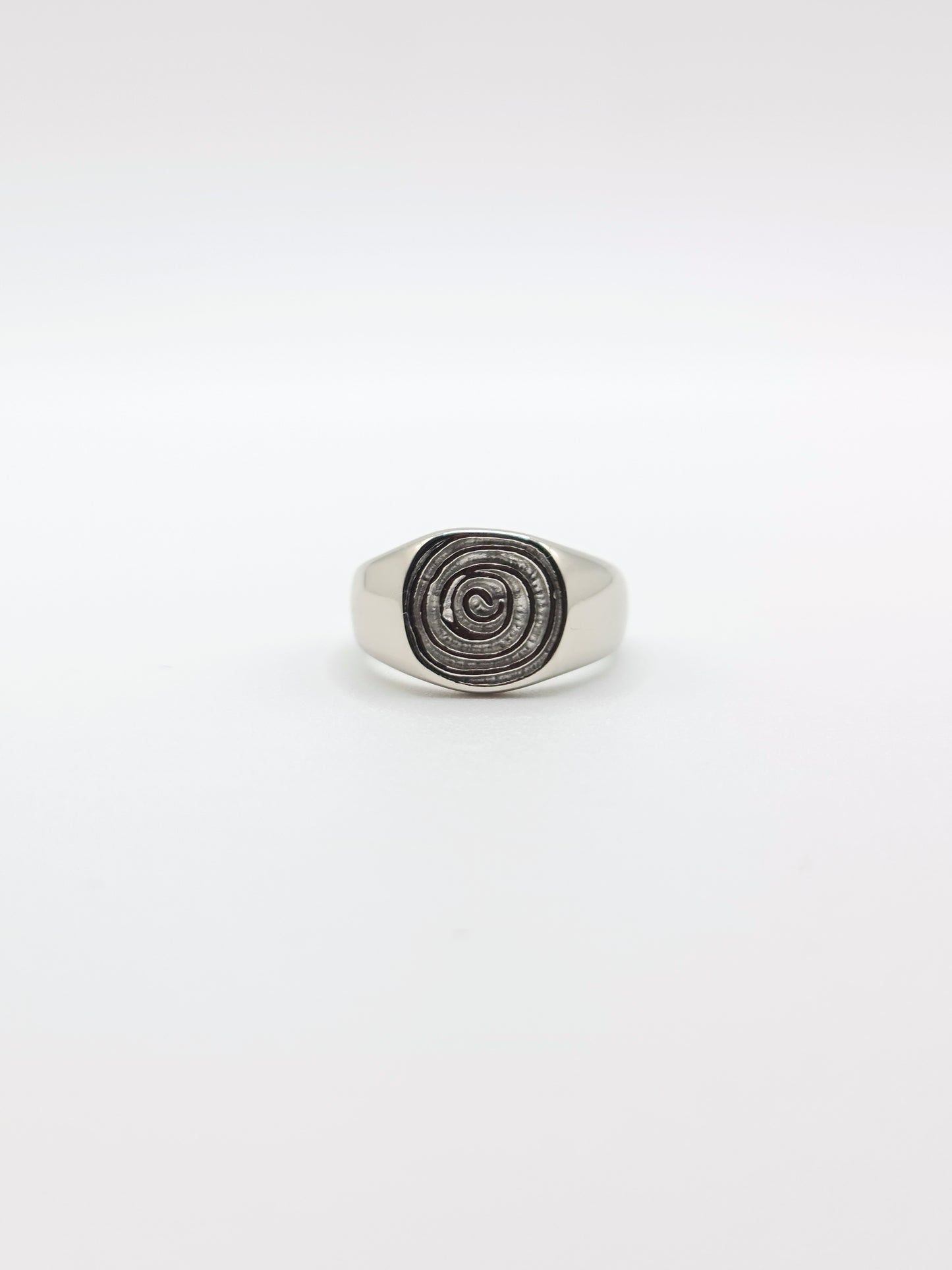 silver-spiral-statement-signet-ring-summer-stainless-steel-tarnish-free-jewellery-waterproof-ember-and-stone-1