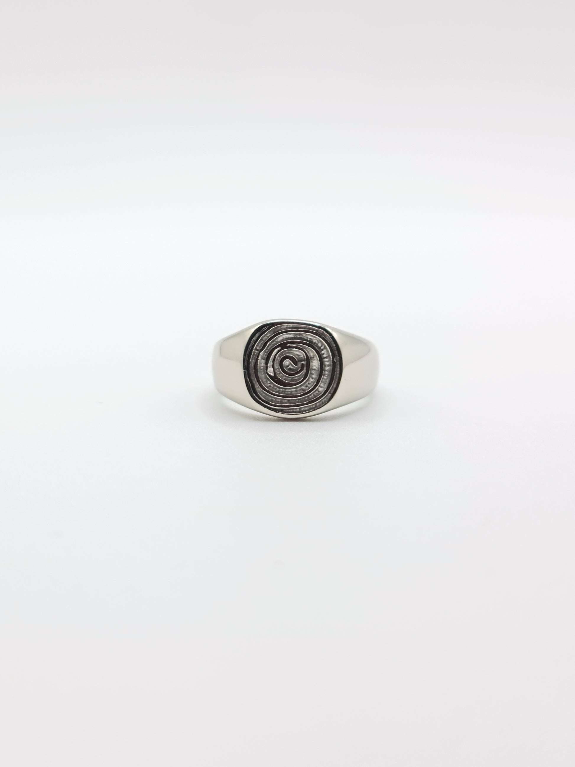silver-spiral-statement-signet-ring-summer-stainless-steel-tarnish-free-jewellery-waterproof-ember-and-stone-1