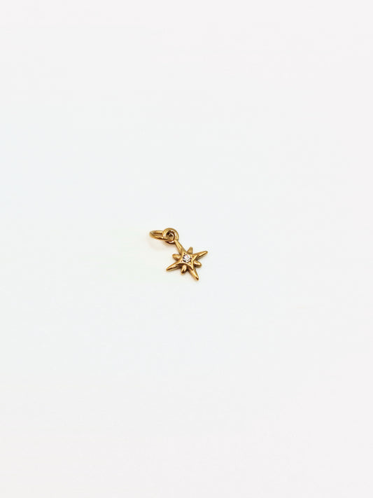 The Charm Shop 18k Gold Plated Crystal Celestial Ditsy Star DIY Charm- Waterproof & Tarnish-Free