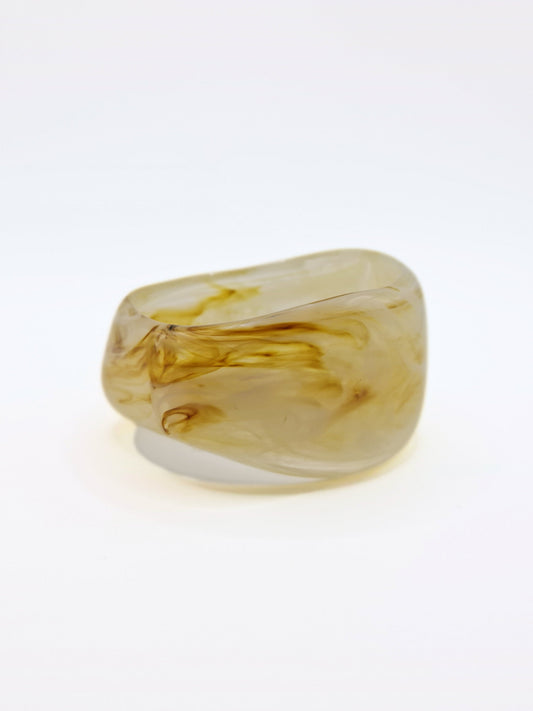 The Amalfi Resin Bangle in Yellow Mist